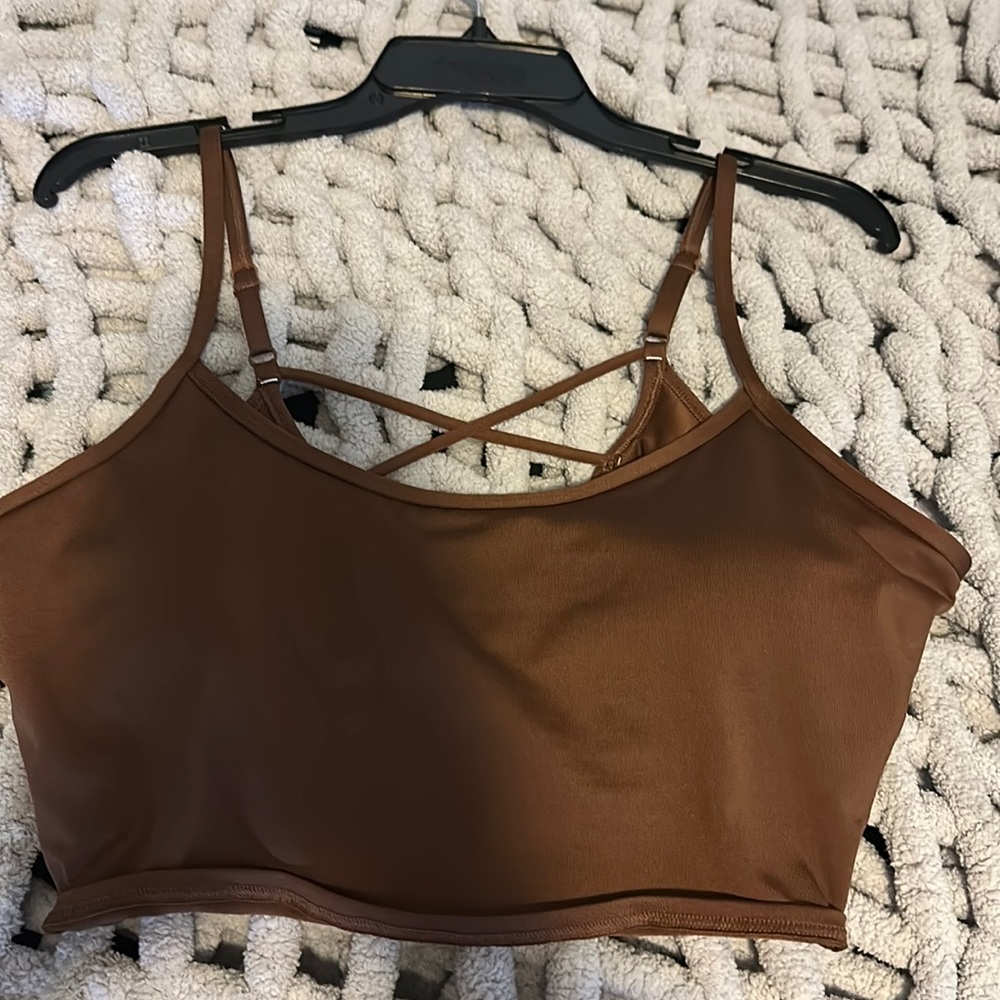 Pink sports bra